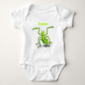 Funny green praing mantis cartoon illustratie romper (Voorkant)