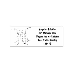 Funny green praing mantis cartoon illustratie rubberstempel