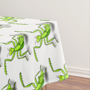 Funny green praing mantis cartoon illustratie tafelkleed