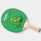 Funny green praing mantis cartoon illustratie tafeltennisbatje