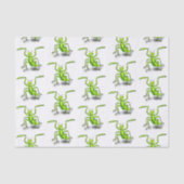 Funny green praing mantis cartoon illustratie tissuepapier (Voorkant)