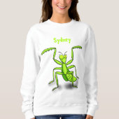 Funny green praing mantis cartoon illustratie trui (Voorkant)