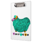 Funny Green Ram Chinese Year Zodiac Clipboard Klembord (Links)