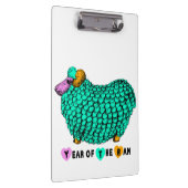 Funny Green Ram Chinese Year Zodiac Clipboard Klembord (Rechts)