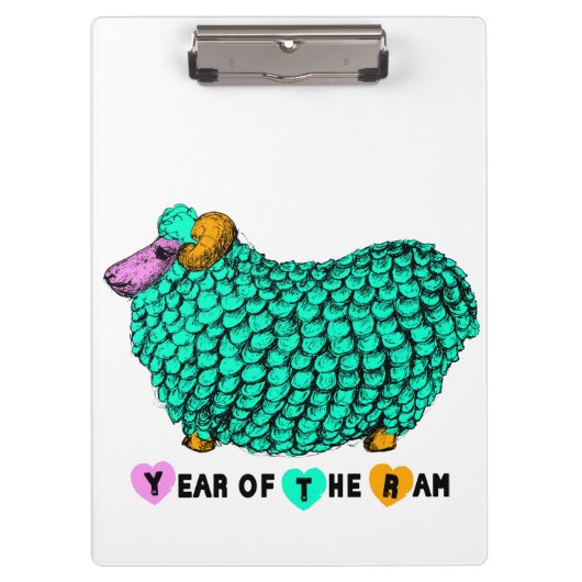 Funny Green Ram Chinese Year Zodiac Clipboard Klembord (Voorkant)