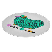 Funny Green Ram Chinese Year Zodiac Cutting Board Snijplank (Hoek)