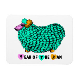 Funny Green Ram Chinese Year Zodiac P Magnet Magneet