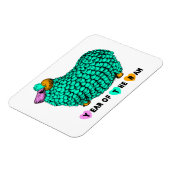 Funny Green Ram Chinese Year Zodiac P Magnet Magneet (Linkerzijde)