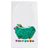 Funny Green Ram Chinese Year Zodiac S Gift Bag Klein Cadeauzakje (Achterkant)