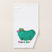 Funny Green Ram Chinese Year Zodiac Towel Set Bad Handdoek (Handdoek)