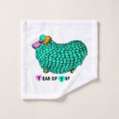 Funny Green Ram Chinese Year Zodiac Towel Set Bad Handdoek (Wasdoekje)