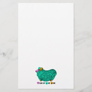 Funny Green Ram Chinese Year Zodiak Stationery Briefpapier