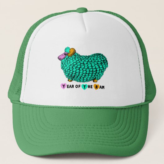 Funny Green Ram Sheep Year Chinese Zodiac Pet (Voorkant)