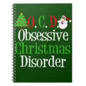 Funny Green Red Kerstmis geobsedeerd Notitieboek (Voorkant)