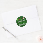 Funny Green Red Kerstmis geobsedeerd Ronde Sticker (Envelop)