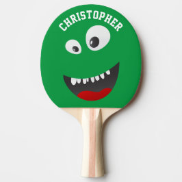 Funny Green Scary Face Novelty Personated Name Tafeltennisbatje