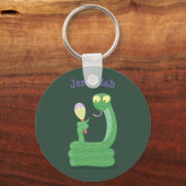 Funny green slang met maraca cartoon humor sleutelhanger (Voorkant)
