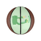 Funny green slang met maraca cartoon mini basketbal (Verticaal)