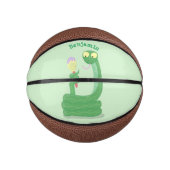 Funny green slang met maraca cartoon mini basketbal (Voorkant)