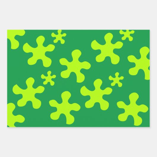 Funny green slib groene rode blauwe verjaardag inpakpapier vel (Voorkant 2)