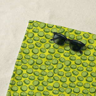 Funny Green Sliced Pickles Novelty Strandlaken