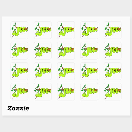 Funny Green Snake Sticker (Vel)