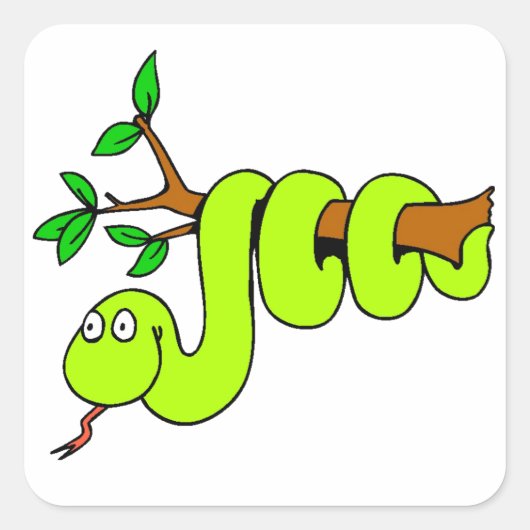 Funny Green Snake Sticker (Voorkant)