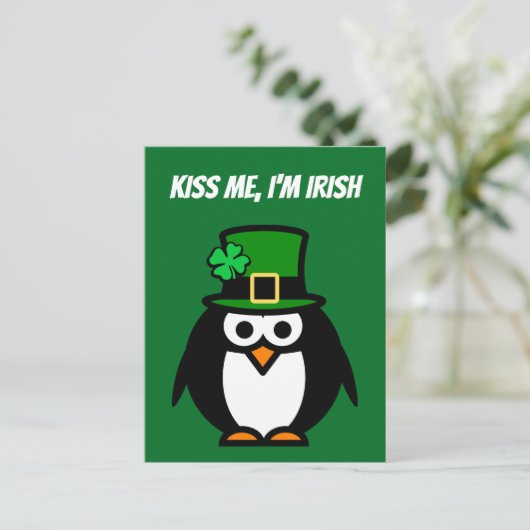 Funny green St Patricks Day party briefkaarten (Staand voorkant)