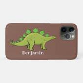 Funny green stegosaurus dinosaur cartoon Case-Mate iPhone case (Achterkant (horizontaal))