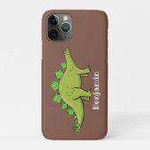 Funny green stegosaurus dinosaur cartoon Case-Mate iPhone case (Achterkant)