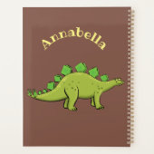 Funny green stegosaurus dinosaur cartoon planner (Achterkant)