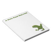 Funny green t rex dinosaur cartoon illustratie notitieblok (Schuin)