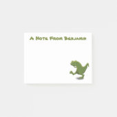 Funny green t rex dinosaur cartoon illustratie post-it® notes (Voorkant)