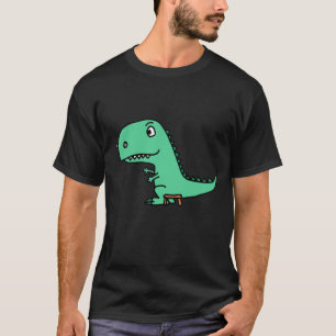 Funny Green T-rex Dinosaur Cartoon T-shirt
