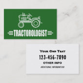 Funny Green Tractoroloog Humoureus Visitekaartje (Voorkant / Achterkant)
