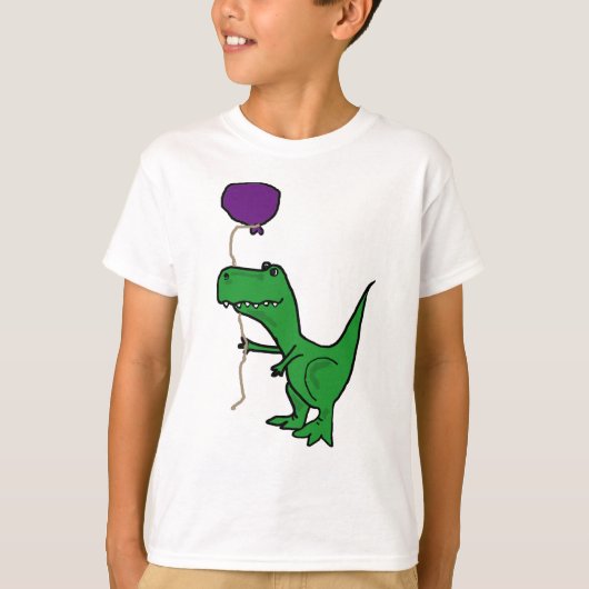 Funny Green Trex Dinosaur Holding ballon T-shirt (Voorkant)