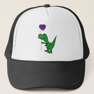 Funny Green Trex Dinosaur Holding ballon Trucker Pet