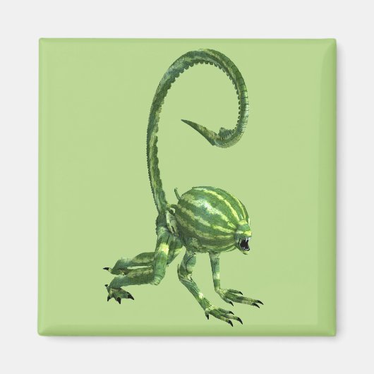 Funny Green Watermelon Alien Magneet (Voorkant)