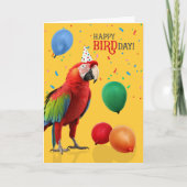 Funny Green Winged Macaw Parrot Birthday Kaart (Voorkant)