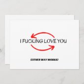 Funny Greeting, Rude Kaart voor Husband of Boyvrie (Voorkant / Achterkant)