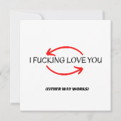 Funny Greeting, Rude Kaart voor Husband of Boyvrie (Voorkant)