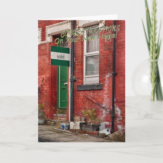 Funny greetings card moving home kaart (Voorkant)