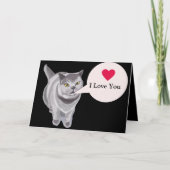 Funny Grey fat cat Valentijn Card Kaart (Voorkant)