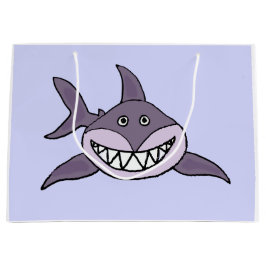 Funny Grey Grinning Shark Cartoon Groot Cadeauzakje