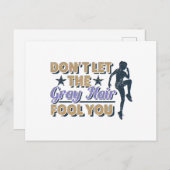 Funny Grey Hair Running Quote - Oudere Runner Briefkaart (Voorkant / Achterkant)