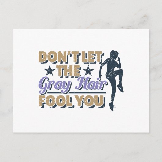 Funny Grey Hair Running Quote - Oudere Runner Briefkaart (Voorkant)
