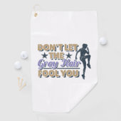 Funny Grey Hair Running Quote - Oudere Runner Golfhanddoek (Insitu)