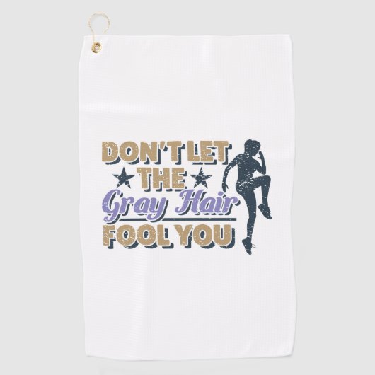 Funny Grey Hair Running Quote - Oudere Runner Golfhanddoek (Voorkant)