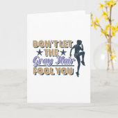 Funny Grey Hair Running Quote - Oudere Runner Kaart (Gele Bloem)