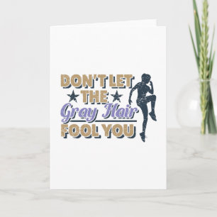 Funny Grey Hair Running Quote - Oudere Runner Kaart